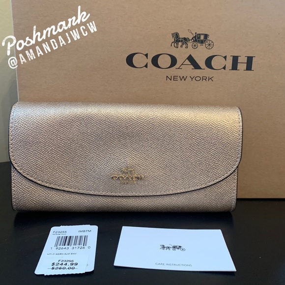 Coach Handbags - Coach Metallic Slim Envelope Wallet - NWT!